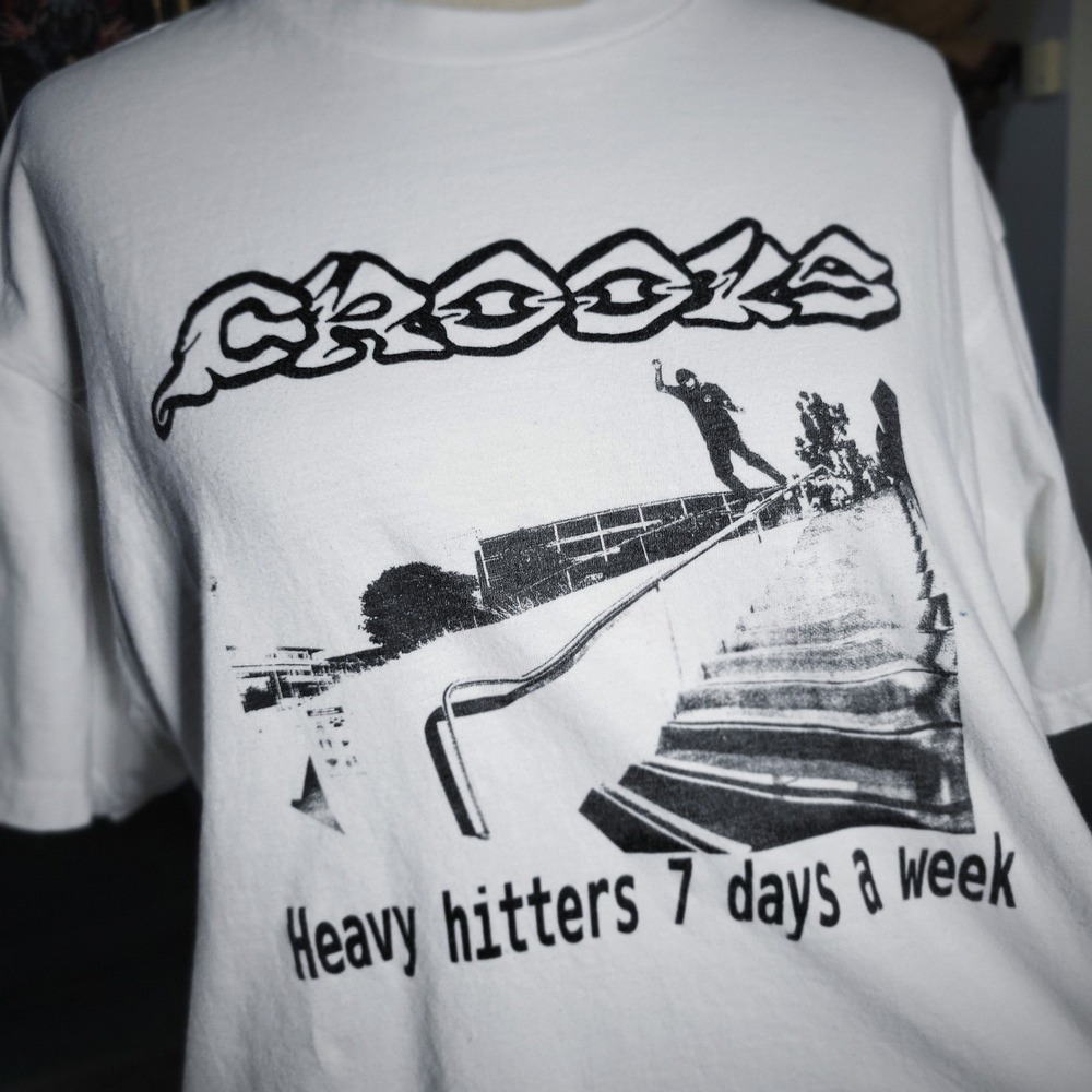 Crooks and Castles T Shirt Heavy Hitters Skateboarding Graphic White Mens XL Tee